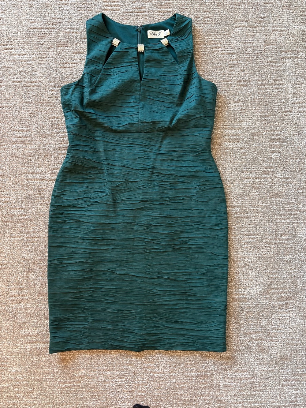 Eliza J Embellished Cutout Taffeta Sheath Dress.